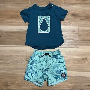 Volcom 18mo swim shorts and shirt